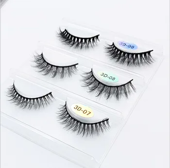 

3 pairs of handmade real mink 3D full roll false eyelashes thick long eyelashes set eyelash extension different style makeup too