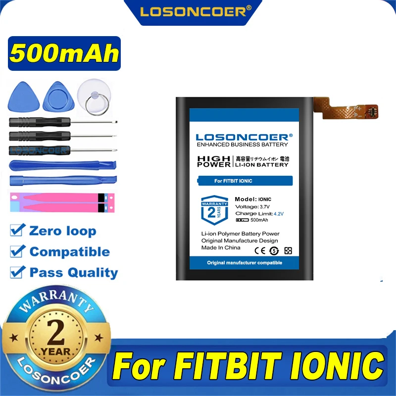 100% Original LOSONCOER NEW 500mAh Battery For FITBIT IONIC / LONIC Smart Watch | Электроника