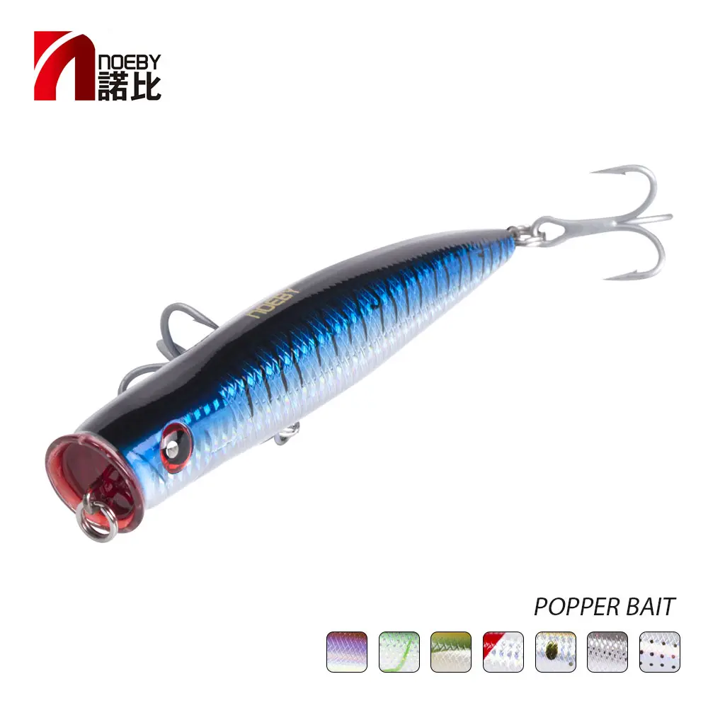 

5pcs NOEBY Popper Fishing Bait NBL9070 155mm/52g Top Water Leurre Dur Peche France VMC Hooks Pesca Artificial Hard Fishing Lures