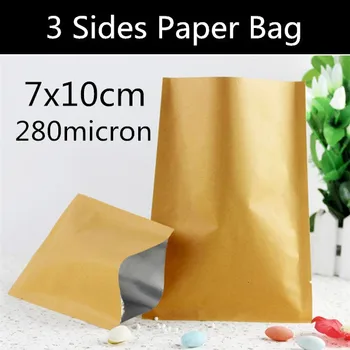 

Wholesale 200pcs 7cm * 10cm Small Heat Seal Kraft Paper Bag Vacuum Cereals/Spice/Tea/Coffee Beans Bag