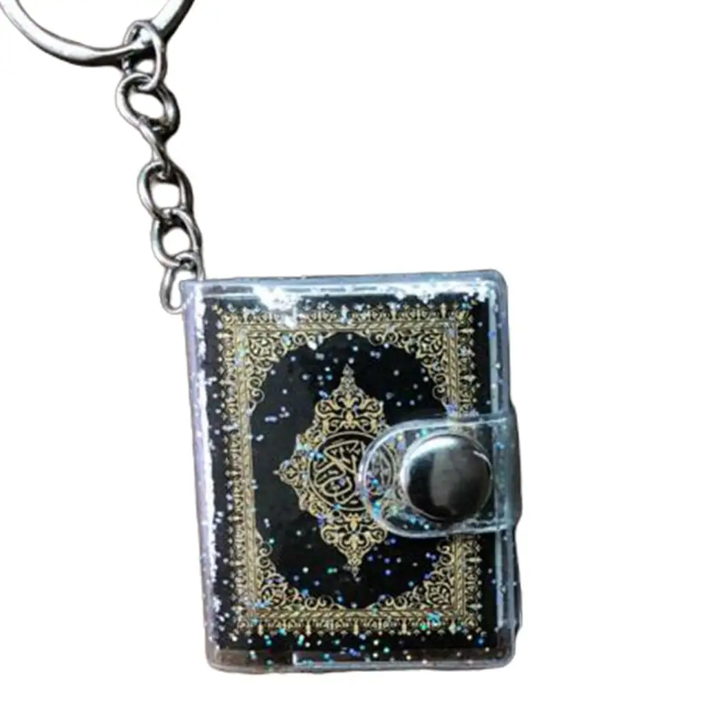 Small Quran Real Paper Keychain Muslim Religionsbuch Keyring Hanging Key Holder
