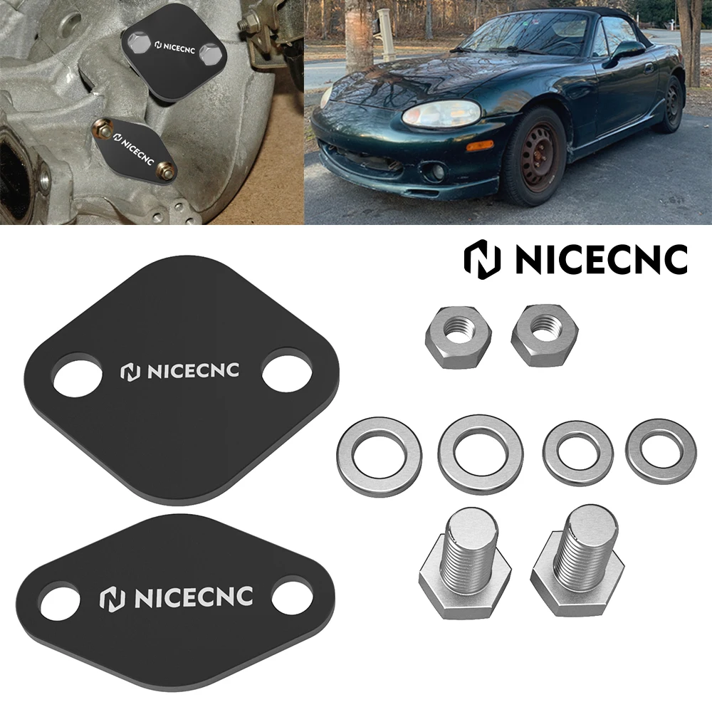 NiceCNC EGR Valve Exhaust Gas Recirculation Valve Block Off Plate Kit Delete for Mazda MX5