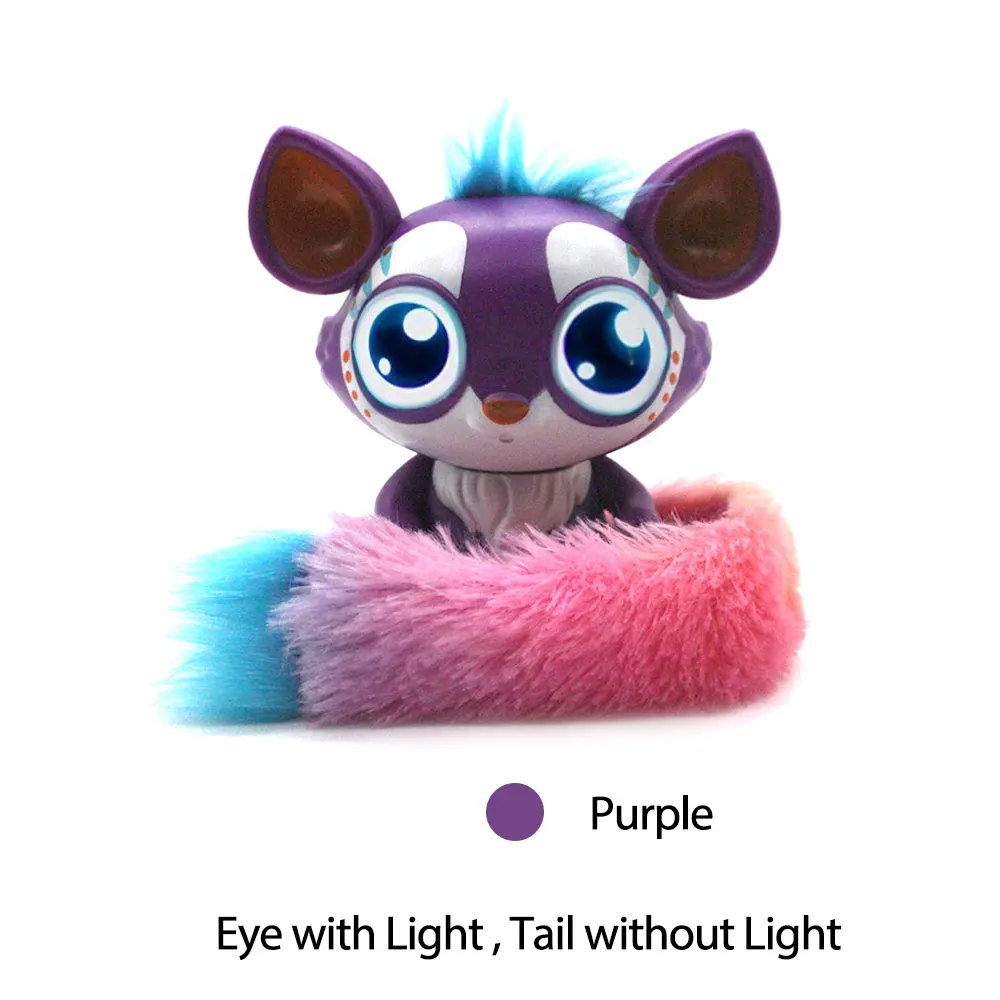 Милая плюшевая игрушка Acousto-optic Touch Interactive Pet волшебный цвет хвост фигурка лисы детские развивающие игрушки рождественские подарки для детей - Цвет: Purple Tail No Light