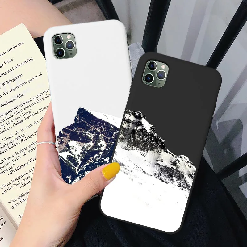 Тренд Снежная гора силиконовый чехол для мобильного телефона iphone X XR XS MAX SE 2020