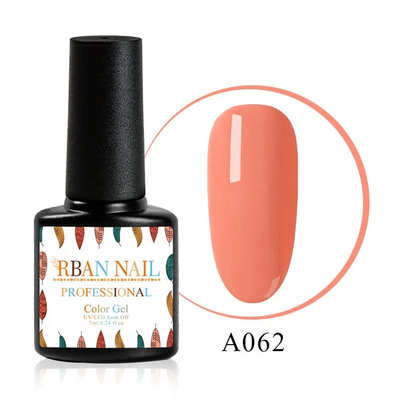 M30062 RBAN NAIL 7 мл оранжевый чистый цветной Гель-лак для ногтей замочить от маникюра УФ-гель лак DIY лак для ногтей украшение для ногтей - Цвет: M30062