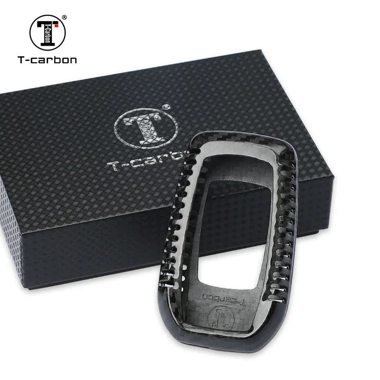 carbon fiber black T-carbon чехол для смарт-ключей для Toyota Camry Highlander Land Cruiser Riez RAV4 Prado Auto XA40 Alphard Crown - Color Name: carbon fiber black