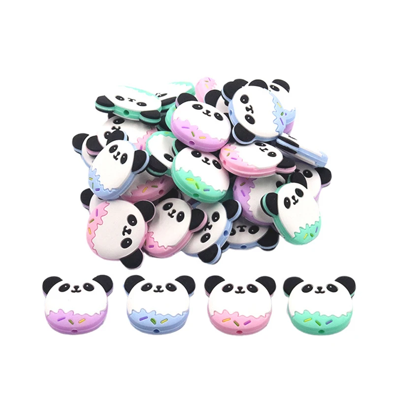 

5pcs Baby Silicone Teether Beads Tiny Rod Rodent Mini Panda Teether DIY Nursing Necklace Bracelet Pacifier Chain Kids Product