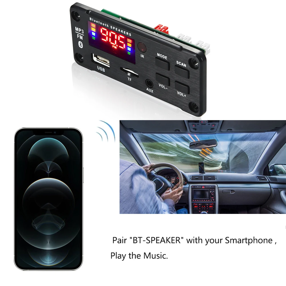 2*25 Вт 50 Вт усилитель Bluetooth MP3 декодер аудиоплата DC 5 в 12 В ...