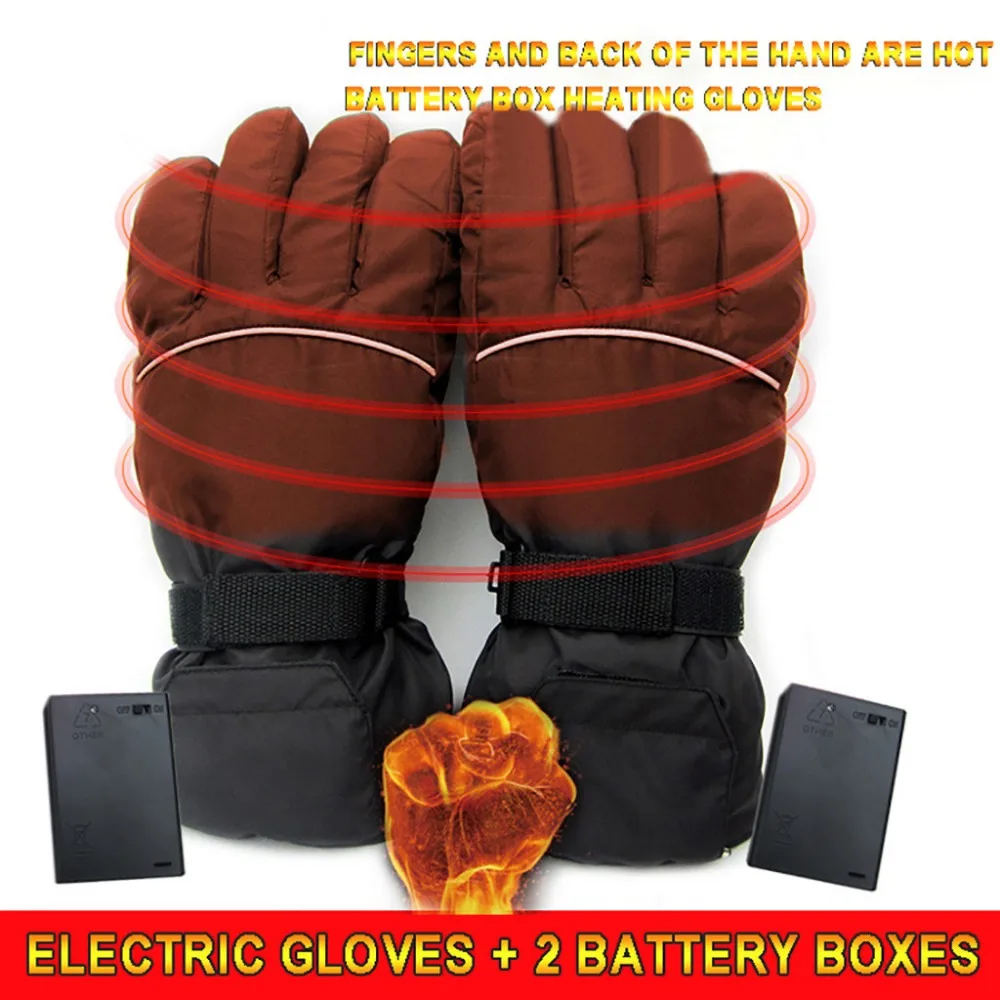 Windproof Ski Heating Gloves 4.5V Heated Polyester Motorcycle Gloves Warm & Safe (First Gear) #3B06 (1)