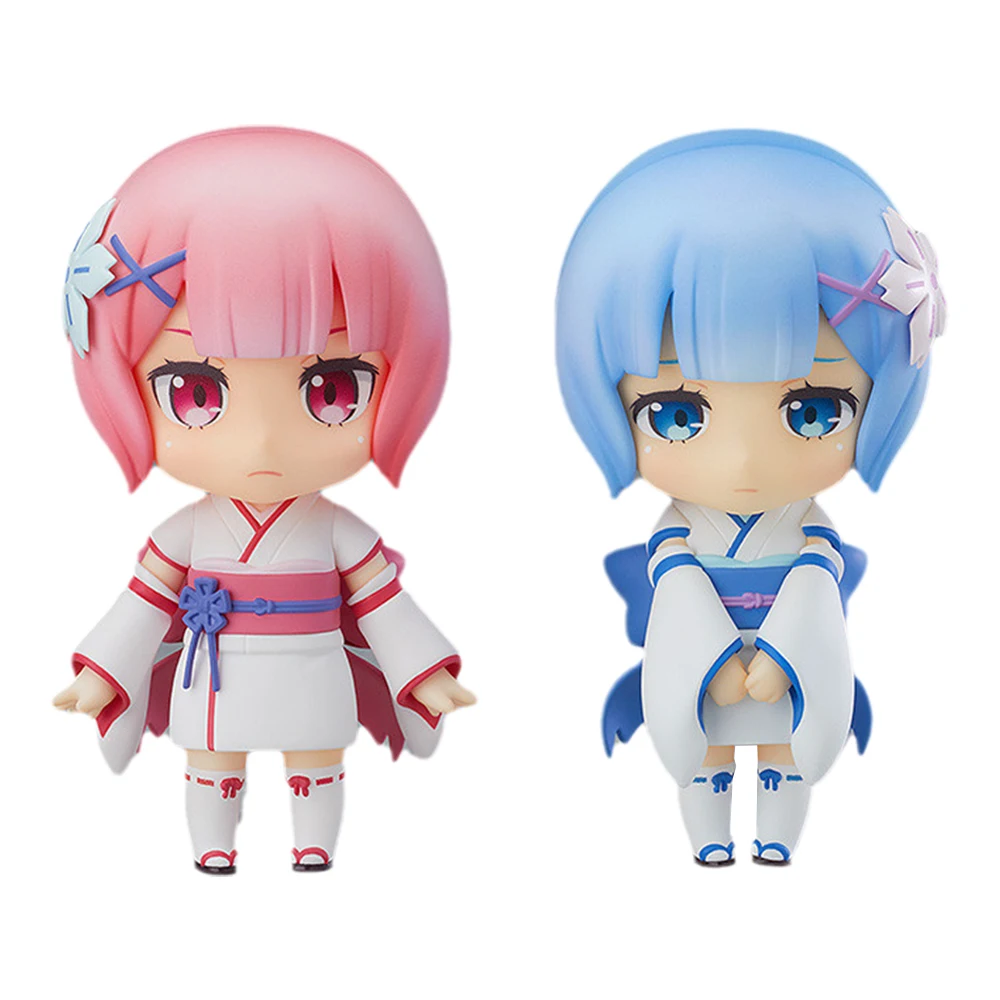Re0 Zero Rem Ram Figure Kimono Childhood Q Version Anime Action Figures