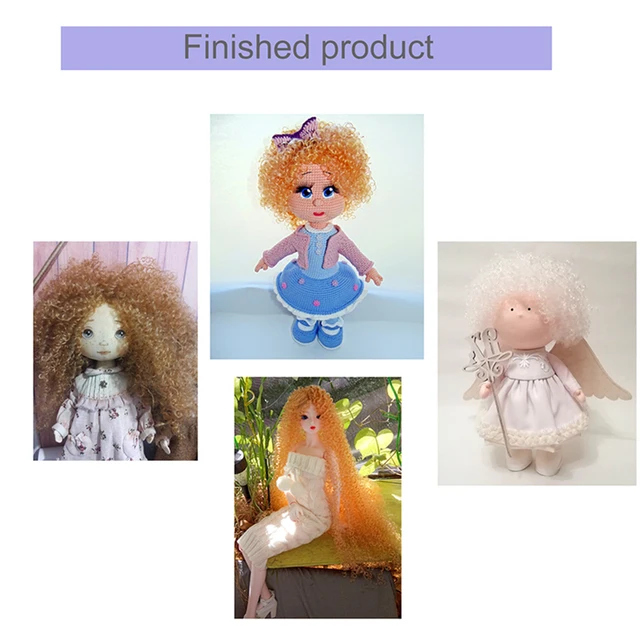 100cm DIY Fine curly wigs hair white brown black Natural color for braided Wigs for BJD 1/3 1/6 1/4 Dolls wig Accessories toys 3