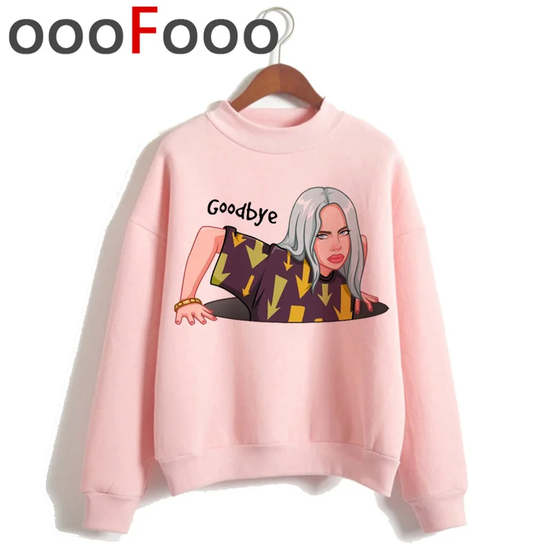 Billie Eilish Bad Guy Harajuku толстовки для женщин Ullzang хип хоп Забавный мультфильм толстовка 90s Эстетическая теплая уличная толстовка женская - Цвет: H4293