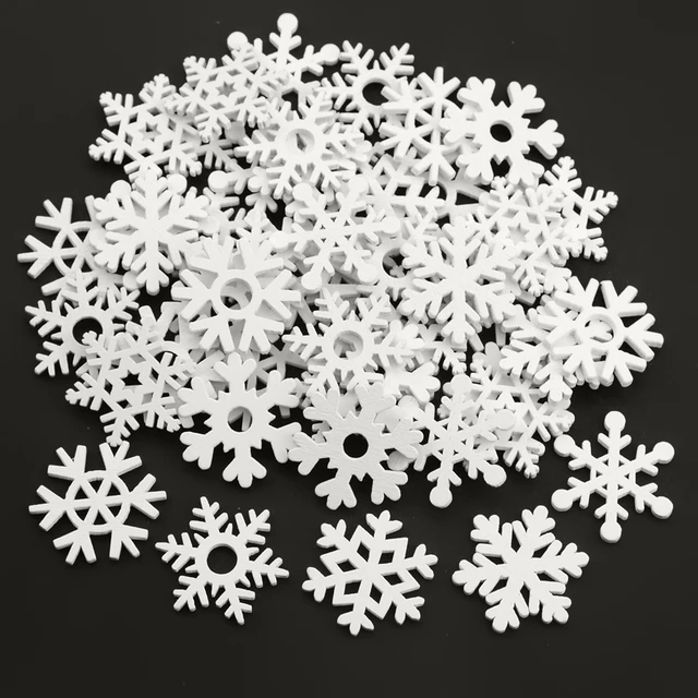 100pcs Wooden Snowflakes Unfinished Wood Ornaments Cutouts Christmas Wood  Snowflake Christmas Craft Embellishment for Christmas - AliExpress
