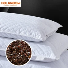 Holaroom-almohada de protección para el cuello, cojín con relleno de cáscara de trigo sarraceno en forma de cuadros para el hogar, sofá, oficina, para dormir en la siesta
