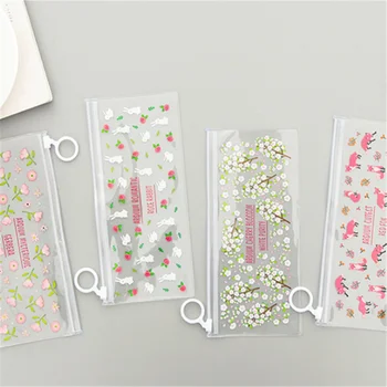 

Vogvigo Floral Animal Transparent Clear Makeup Bag PVC Zipper Cosmetic Organizer Bag Cosmetic Pencil Bag Case Pouch