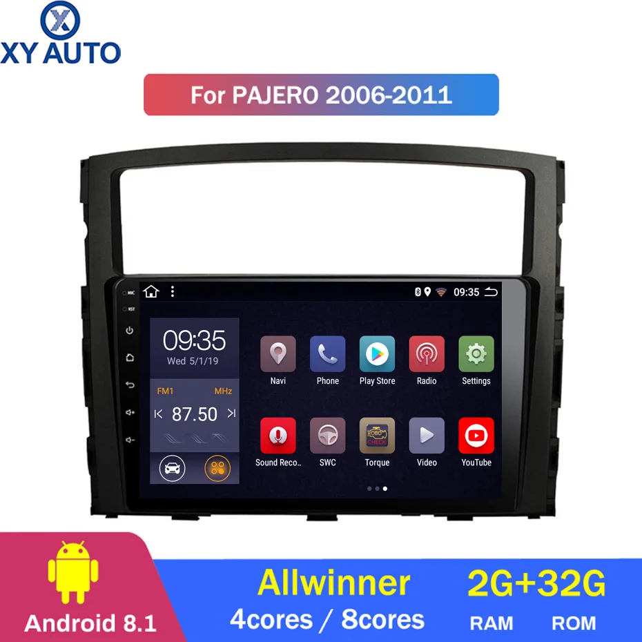 9 дюймов 2.5D IPS HD Мульти-сенсорный экран Android8.1 2G RAM 32G ROM NAVI с BT USB WIFI SWC для Mitsubishi Pajero