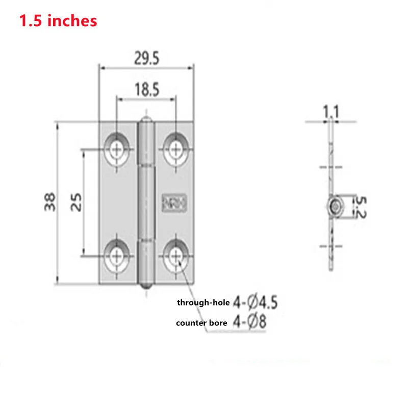 2-10Pcs 1/1.5/2/2.5 Inch Stainless Steel Hinged Door Drawer Connector 4/6 Hole Removable Furniture Bookcase Window Cabinet Hinge stainless steel hinges door hinges