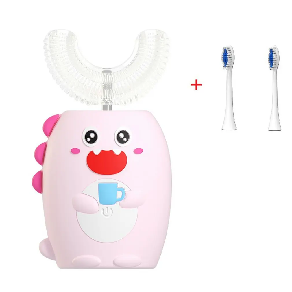 Silicon U-shaped Electric Toothbrush Kids Sonic Electric Toothbrush Cartoon Pattern Automatic Smart Toothbrush