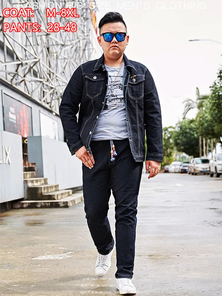 Denim Jacket Men 2 Two Piece Jeans Set 