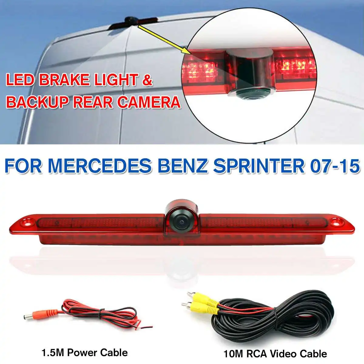 

NEW Car Brake Light Rear View Backup Camera LED Light Parking Reverse Camera for Mercedes Sprinter Vito For VW Crafter 2007-2015