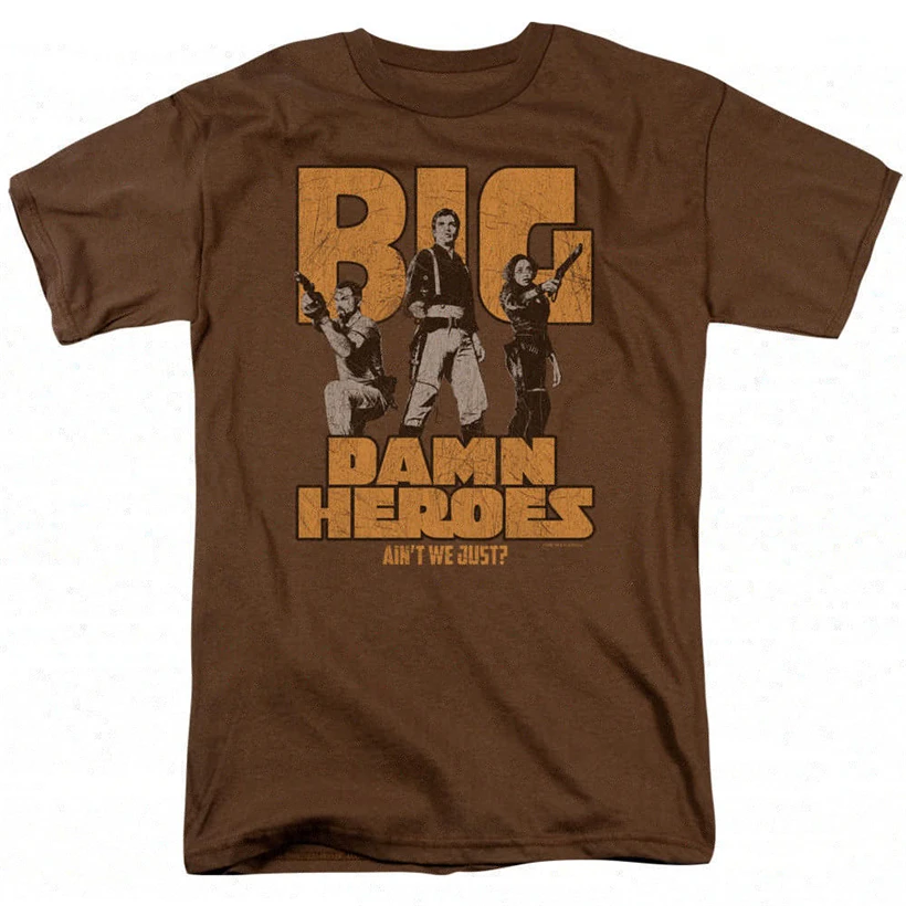 Firefly TV Series BIG DAMN HEROES Vintage Style Adult T-Shirt All Sizes Cool Casual Cotton Tee Shirt | Мужская одежда