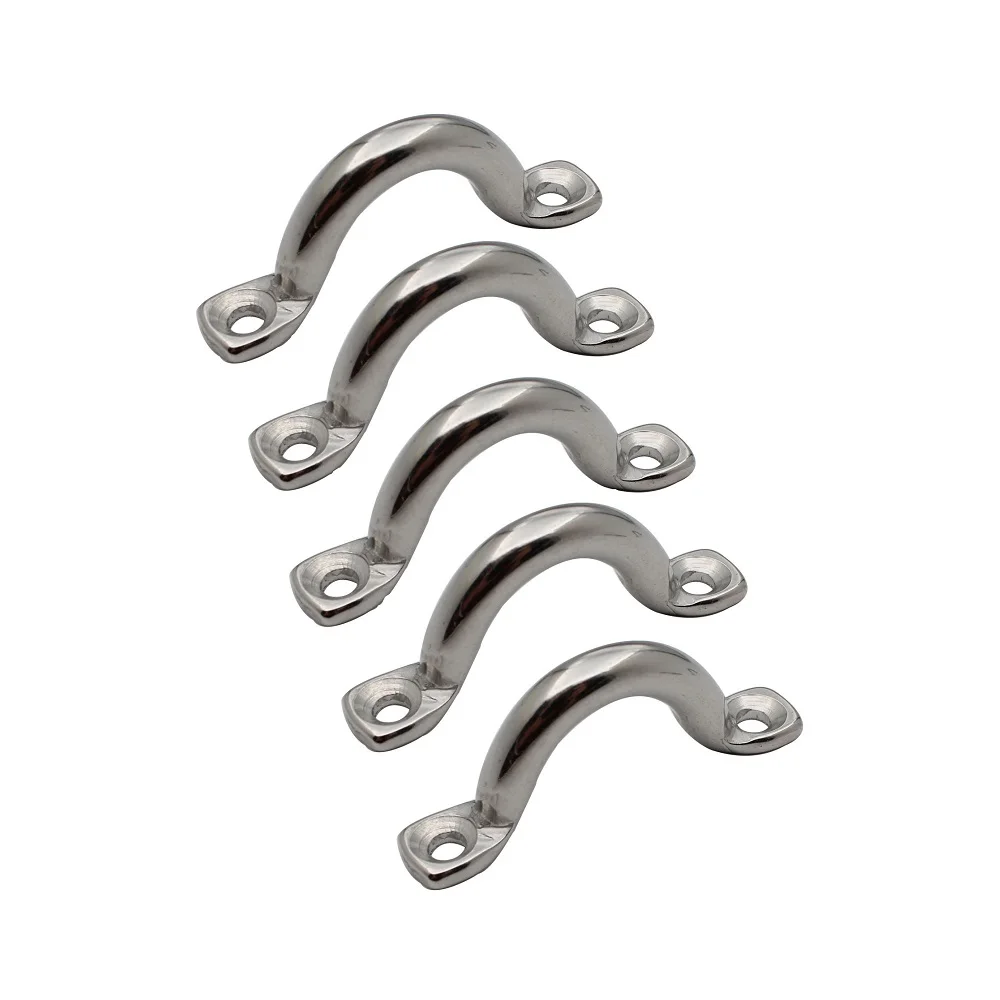 Marine Pad Eye 5PCS Stainless Steel 316 Mairne Pad Eye 4mm 5mm 6mm 8mm 10mm Mirror Polishing Marine Boat Yacht Hardware