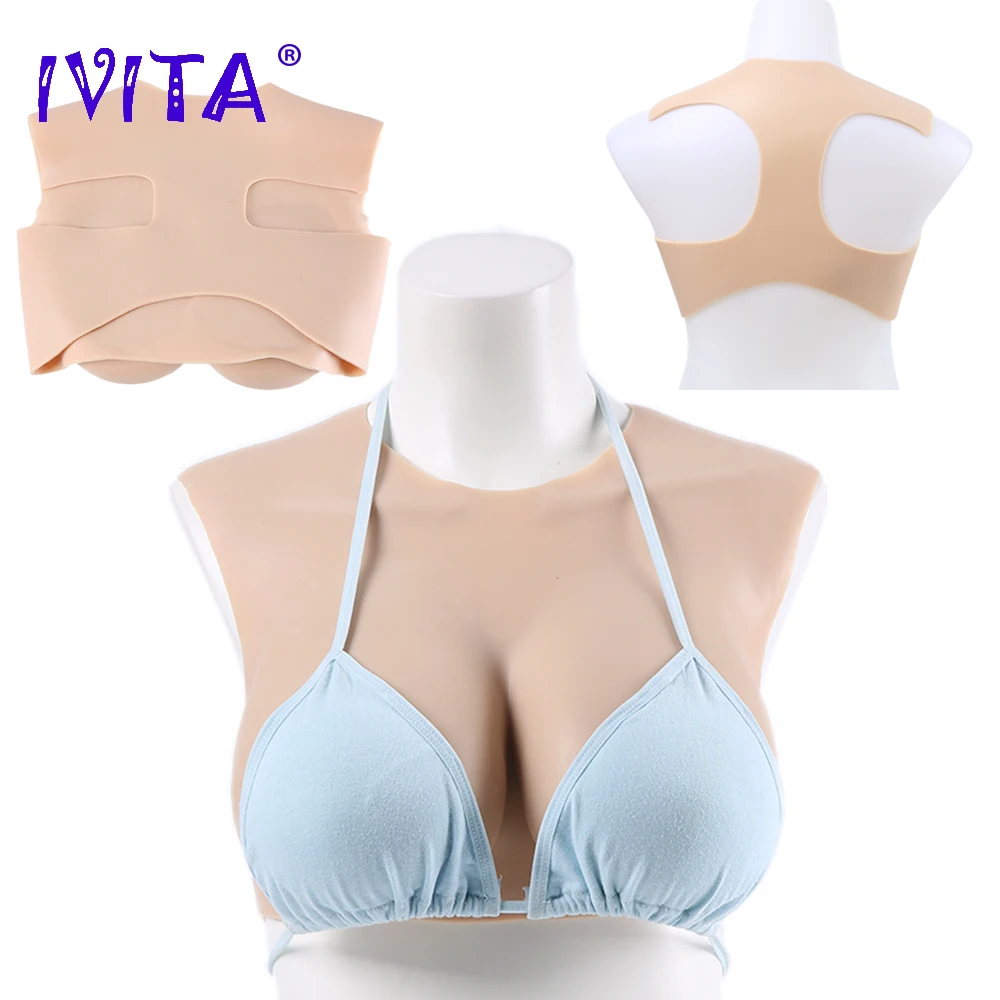 IVITA B to G Cup Боди с низким воротником Силиконовые формы для груди трансвеститов