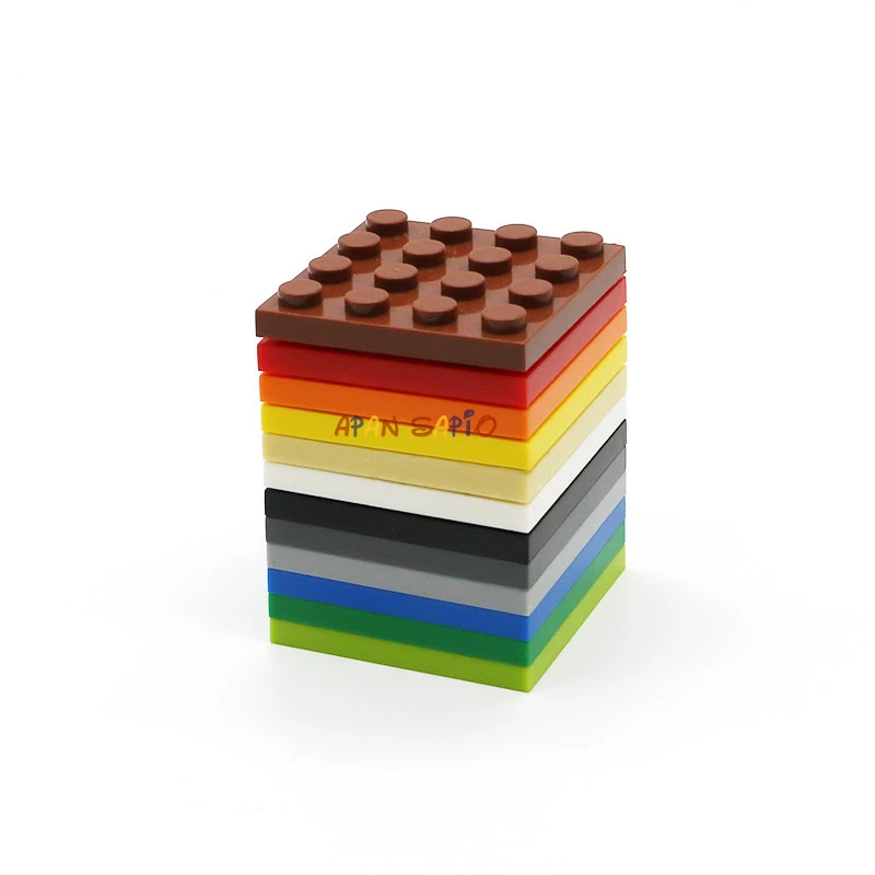 150pcs DIY 빌딩 블록 얇은 피규어 벽돌 4x4 도트 12 색 교육 크리 에이 티브 크기 어린이를위한 3031 장난감과 호환 가능