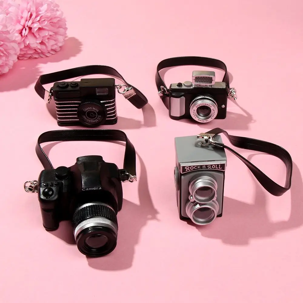 Doll Accessories Plush Doll Accessories 1:12 Scale Miniature Dolls Camera With Black Belt Mini SLR