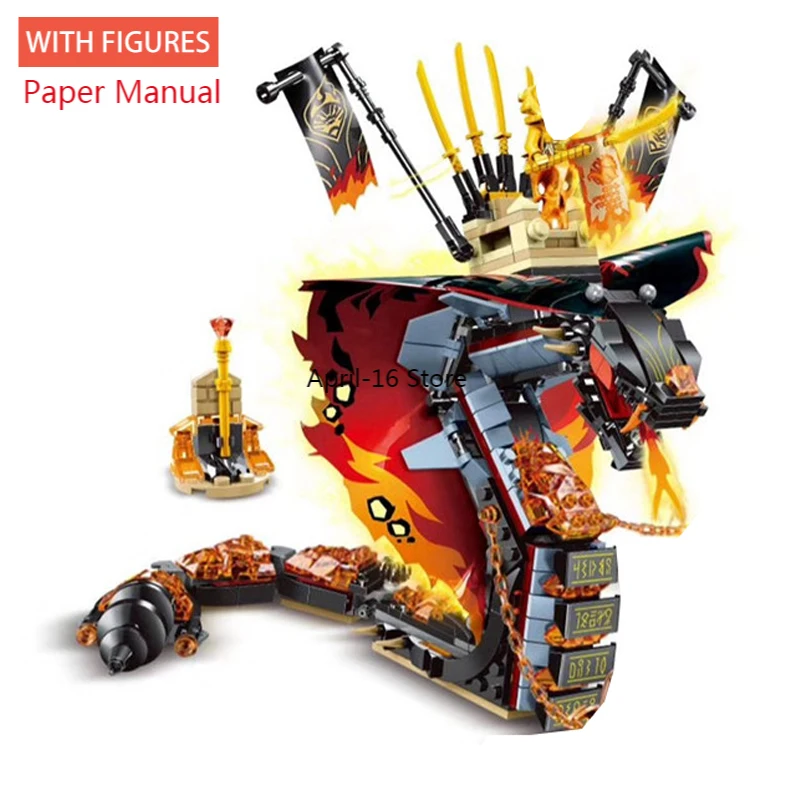 Конструктор Ninja Fire Fang Spinjitzu совместимый с 70674 Ninjagoed snake Kit кирпичи Классическая