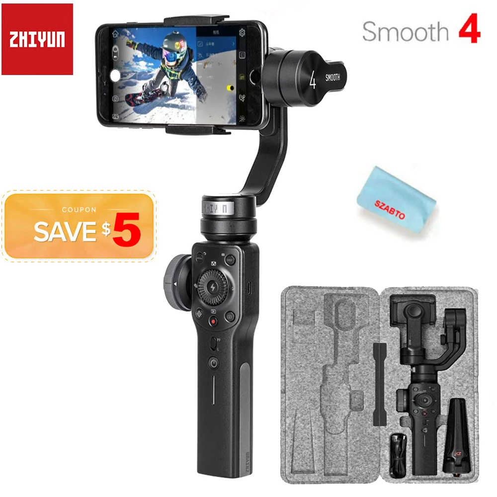 ZHIYUN Smooth 4 Vlog 3 осевой портативный смартфон сотовый телефон видеокамеры