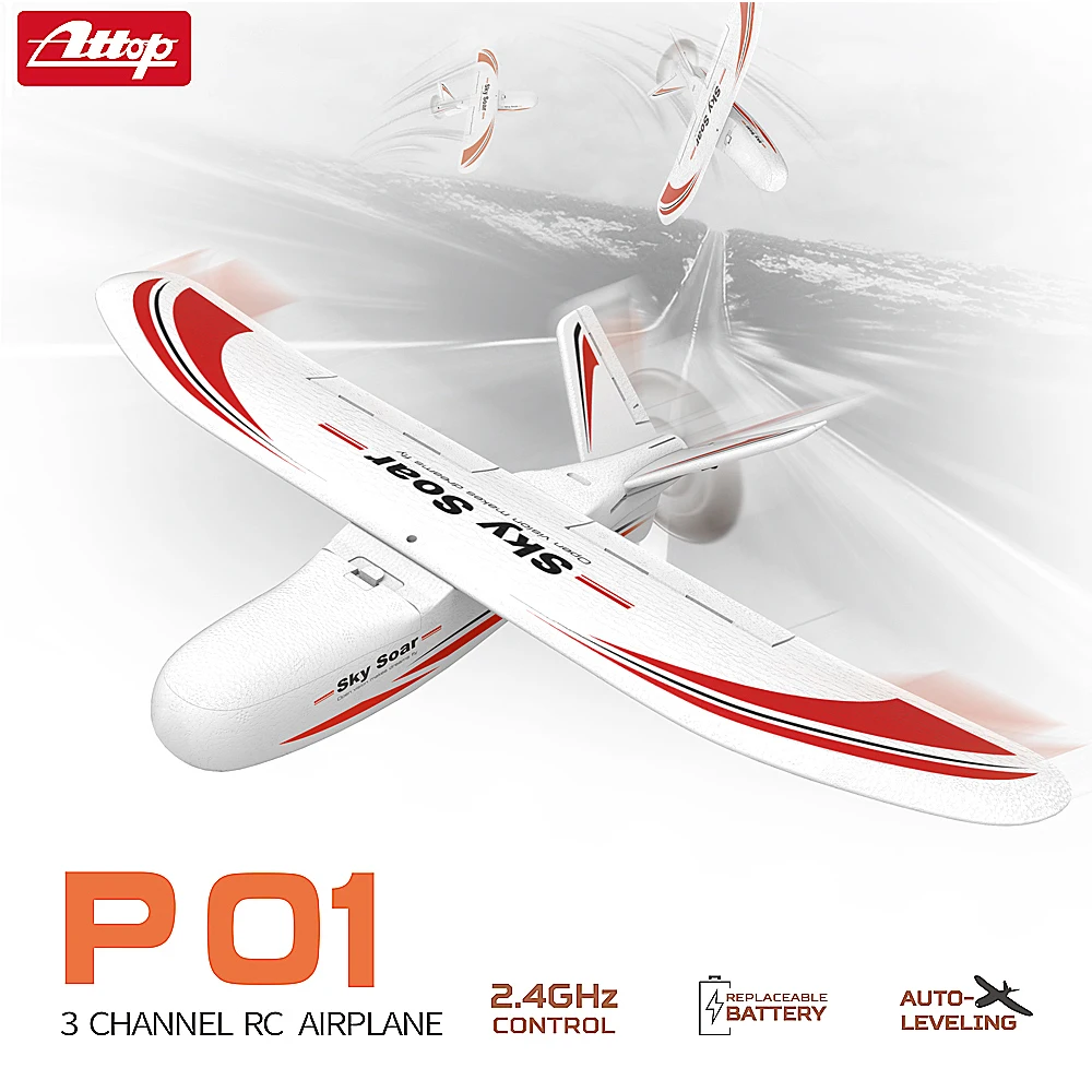 

Attop P01 RC Airplane 2.4GHz 3CH Fixed Wing Plane RC Aircraft Outdoor Foam RC Plane Toy for Kids 45-60mins Charging Time