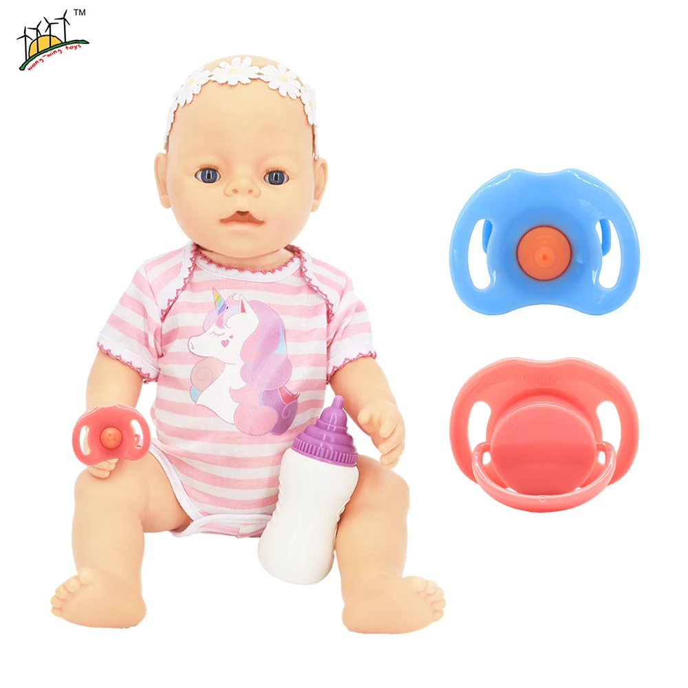 

Baby Doll Sleeping Set Cartoon Jumpsuit+Pacifier fit 43cm Baby-born Doll Clothes & 18 inch Our Generation Girl Dolls Accessories