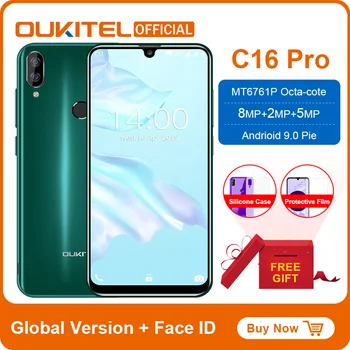 

OUKITEL C16 Pro Smartphone 3GB 32GB MTK6761P Quad Core 5.71" Waterdrop Screen 19:9 Face ID Fingerprint LTE 2600mAh Mobile Phone
