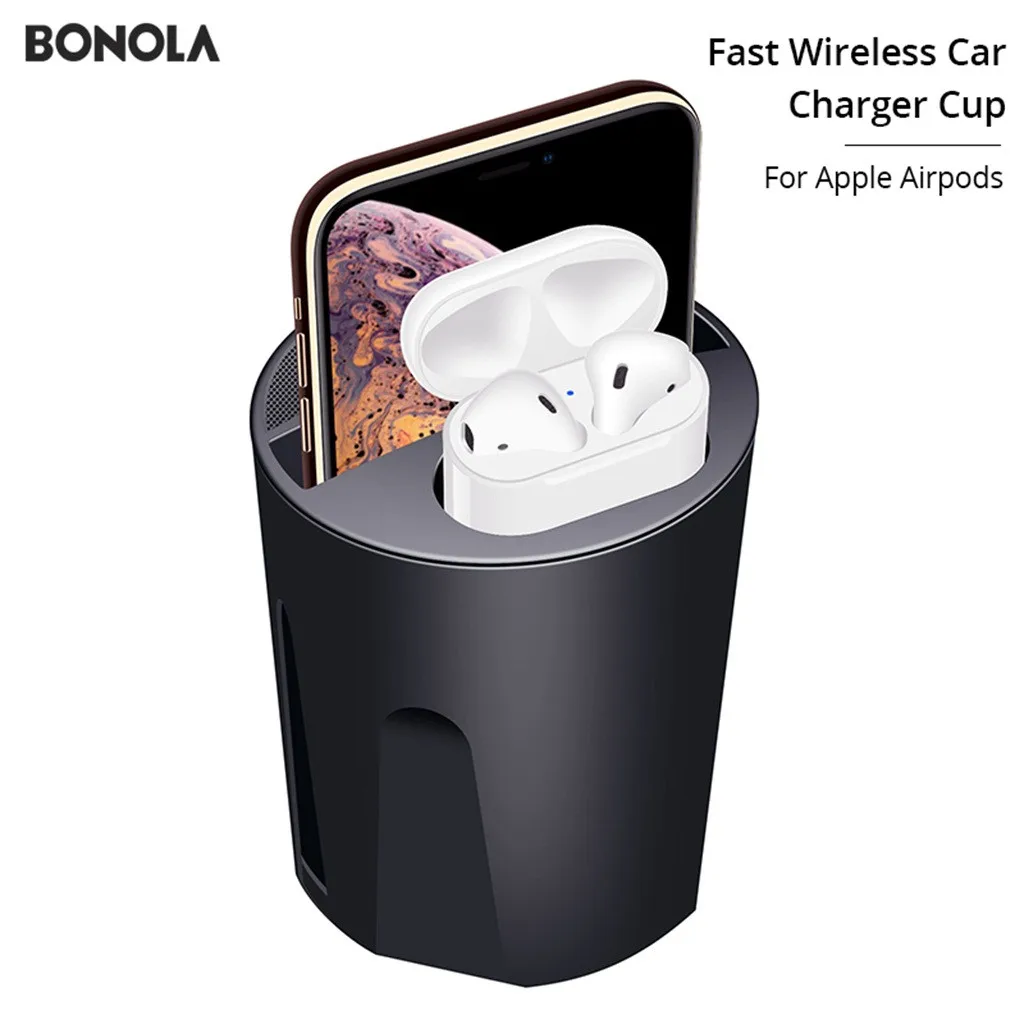 H30 Car Wireless Charger 3 in 1 For IPhone 11 10W Wireless Charger Cup with USB for iPhone 11/Pro/Pro Max for Airpods