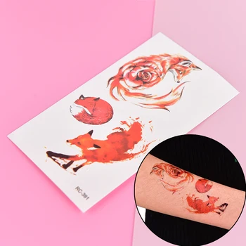 

Fox Temporary Tattoo Stickers Women Men Body Art Adults Waterproof Hand Fake Tatooes 105*60mm