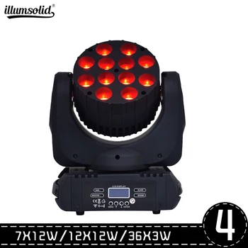 

4pcs/lot LED moving head wash stage light rgbw RGBW 4in1 dmx control 12x12w Party lighting for dj equipment