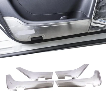 

2017 2018 2019 Black and Silver Stainless Steel Door Anti-kick Protector Covers Speaker Horn Trims For Nissan Patrol Y62 Armada