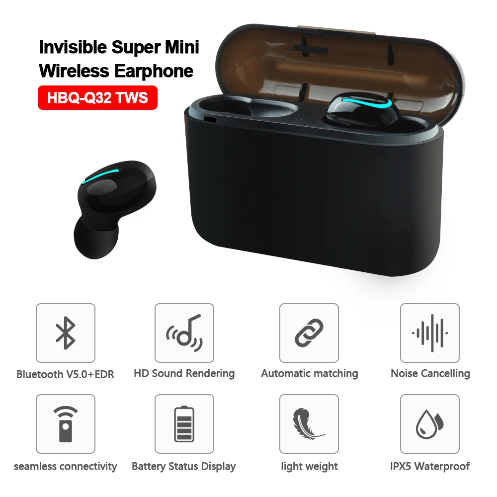 True Bluetooth 5 0 Earphone tws Wireless Headphons With Mic Charging Box for xiaomi huawei samsung iphone redmi honor headset