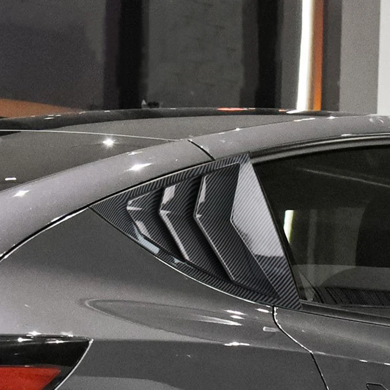 2PCS Car Rear Window Triangle Exterior Real Three Leaves Shutter Deflector Decoration Modified Accessrories For Tesla - Цена: 1 799,34 руб.