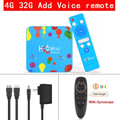 Новинка! H96 Мини Android 9,0 Smart tv Box Allwinner H6 Четырехъядерный 4G 128G 6K H.265 5,8 Wifi HD BT Google плеер Youtube медиаплеер - Цвет: 4G 32G Voice remote