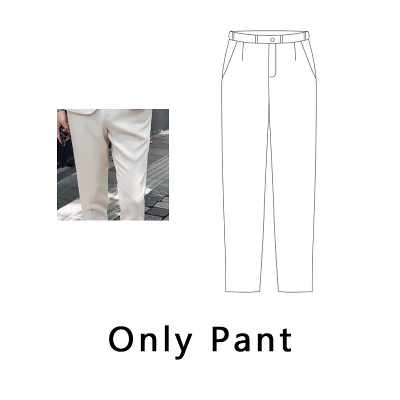 apricot Only Pant Мужские костюмы, Блейзер со штанами, смокинг, 3xl, мужской черный костюм, 3 предмета, британский стиль, Свадебный, приталенный, абрикосовый - Цвет: apricot Only Pant