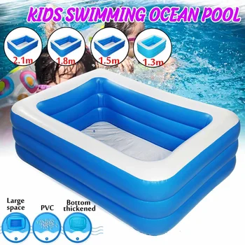 

1.3m/1.5m/1.8m/2.1m Adults Kids Inflatable Swimming Pool Adults Kids Pool Bathing Tub Outdoor Indoor Paddling Pool Swimming Pool