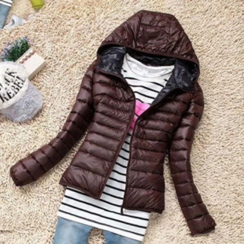 lower price  Women's Coat Jacket Hooded Short Overcoat Cotton Ladies Collar Puffer Bubble Parka Outwear