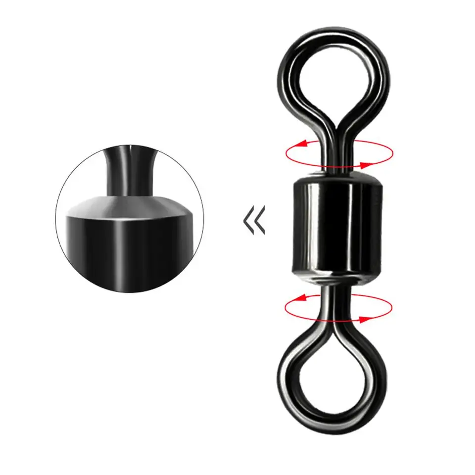 6 émerillons à Roulement à Billes Cabela's, Inox, Taille 1, Pour Pêche En Mer