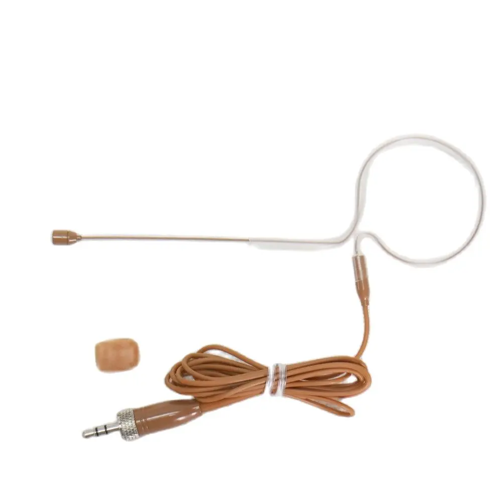 

Tan Color Head Single Hook Headset HeadMic Microphone For Audio Technica Sennheiser G1 G2 G3 G4 Shure Wireless Body System Brown