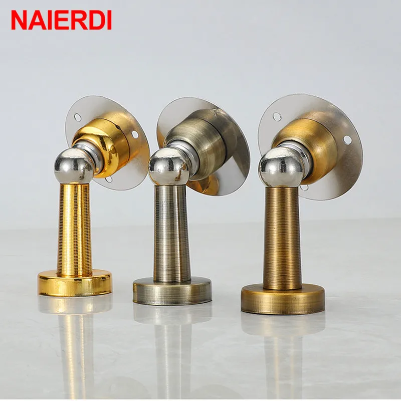 Stainless Steel Door Stopper Magnetic Door Stop Floor Wall Mount Wind-Proof Holder Hardware door stopper,magnetic door stopper