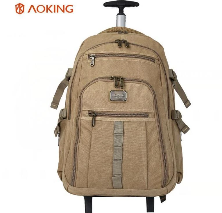 Mannen Cabine Rolling Bagage Rugzak Met Wielen Canvas Trolley Tassen Bagage Rugzak Voor Mannen Dragen Bagage - AliExpress