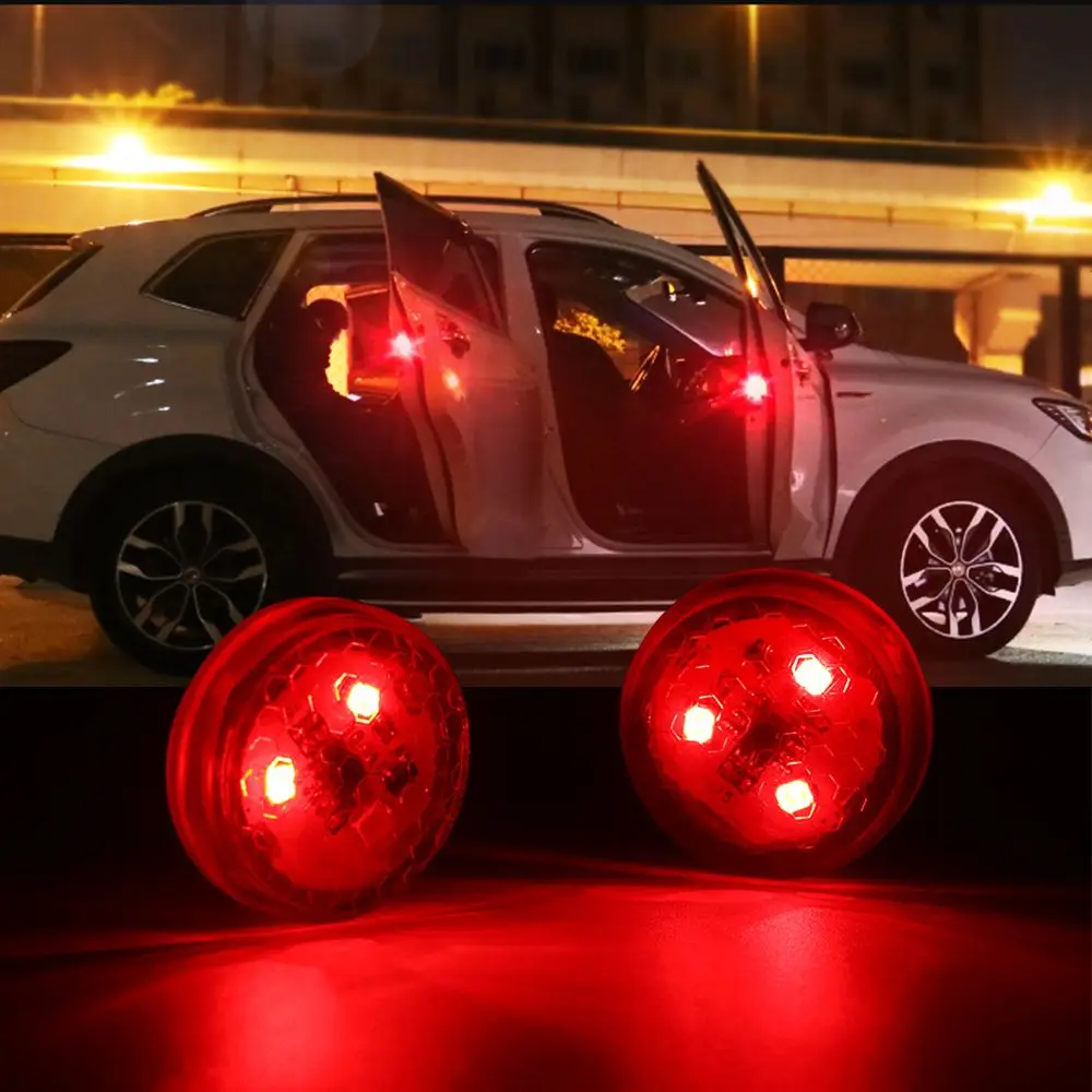 2*Universal Car Door 3LED Opened Warning Flash Light Kit Wireless Anti-collid