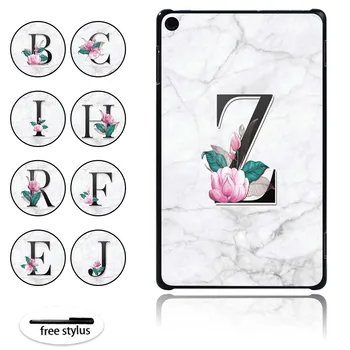 

Lightweight Hard Shell Case Cover for Amazon Fire 7/HD 8/ HD 10 with Alexa Tablet White Marble Protective Shell +Pen